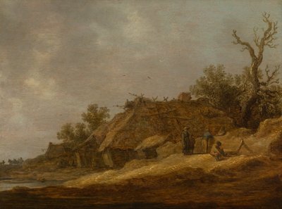 Peasants by a Dilapidated Farmhouse by Jan Josephsz van Goyen